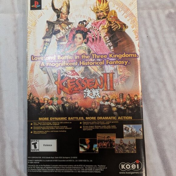 PlayStation 2 Dynasty Warriors 3 & Kessen II Game Lot - Picture 8 of 8